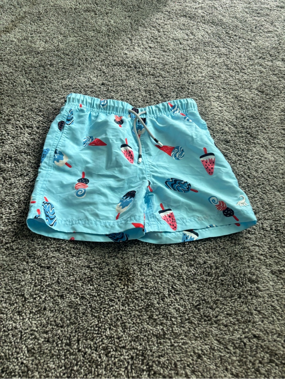 Boys Light Blue Popsicle Print Swim Trunks